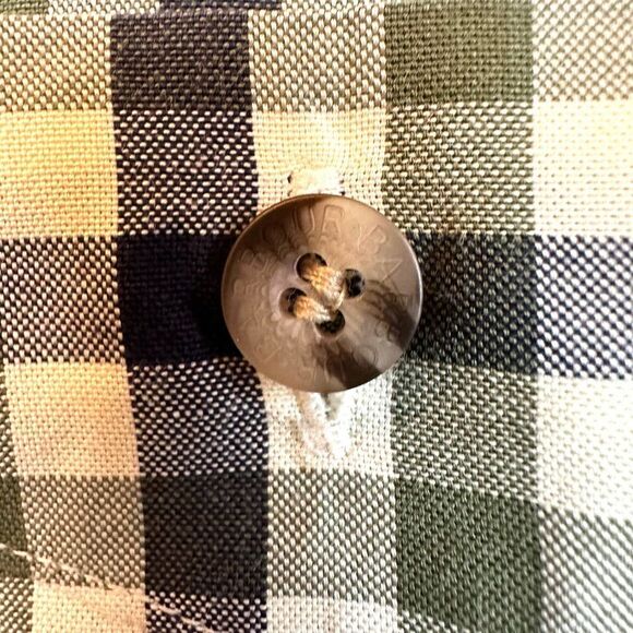 Barbour VTG Made in France Green Gingham Button Shirt Men’s XL Read - Picture 6 of 9